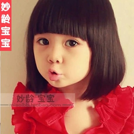 2023儿童假发女大中童假发童模特假发l头饰仿真造型婴儿假发头女