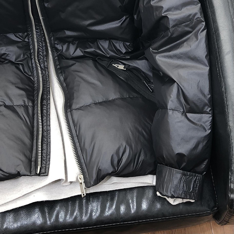 2024 겨울 새로운 스타일 스탠드 칼라 다운 재킷 남성 짧은 재킷 남성 흰색 오리 따뜻한 패션 유행 브랜드 느슨한 단색