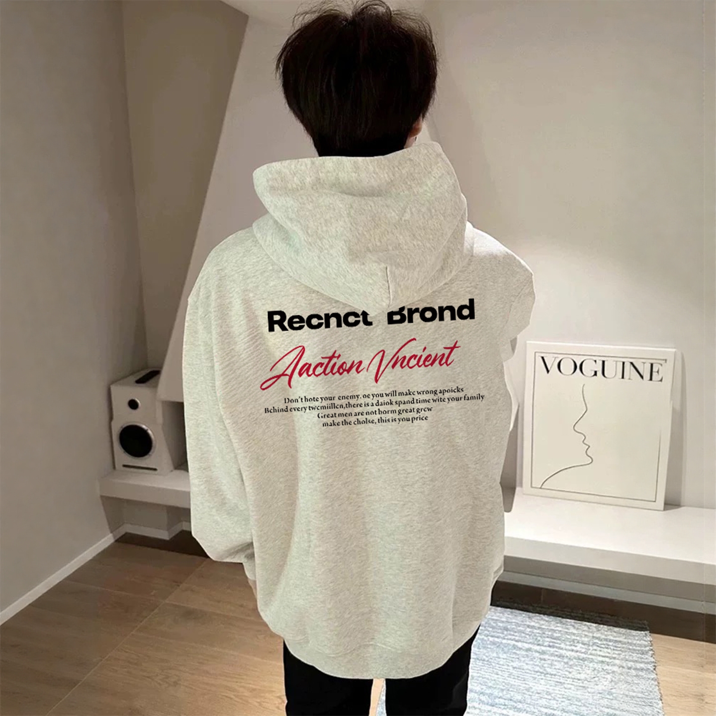 国潮牌美式高街重磅纯棉连帽卫衣