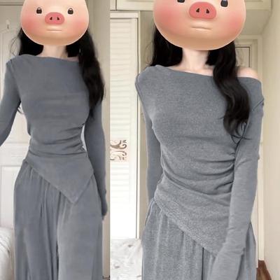 初秋季高级感套装2024年新款针织上衣裤子两件套早秋装搭配一整套