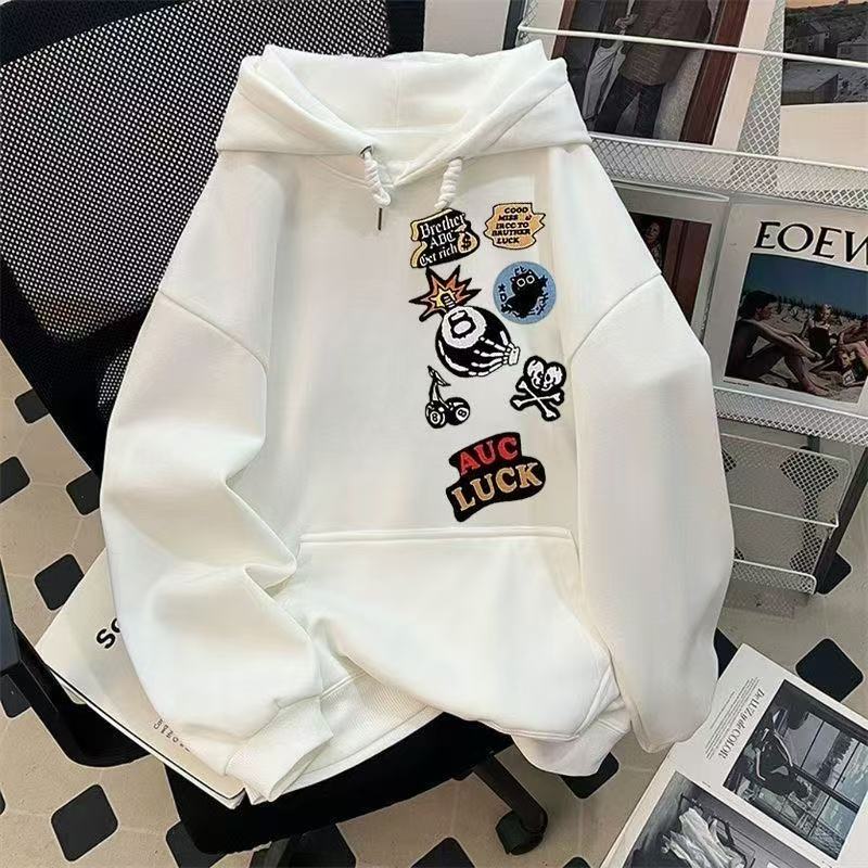 中大童新款连帽卫衣印花男女童秋冬休闲百搭潮牌2025帅气加绒卫衣