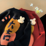 MM125-P65情侣套头针织衫圣诞红色高级氛围感毛衣大货，男装针织衫/毛衣，星座617A-1（原B318A）