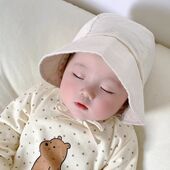 婴幼儿春秋季 薄款 大檐防晒帽女宝宝公主帽新生儿可爱超萌宫廷帽夏