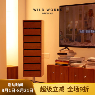 野作萧伯纳旋转书柜中古收纳文件柜储物柜书房客厅住宅木质