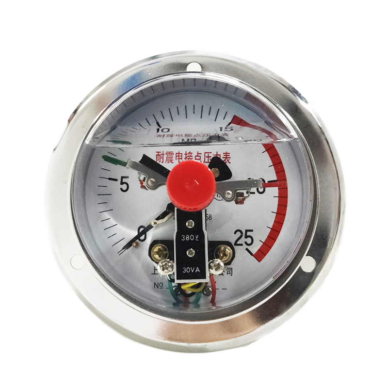 轴向带边耐震电接点压力表YNXC-100ZT防振液压表0-10 25 4X0 60MP