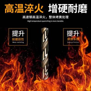 直柄手电转钨钢合金高硬度高强度不锈钢打孔专用 含钴麻花钻头套装