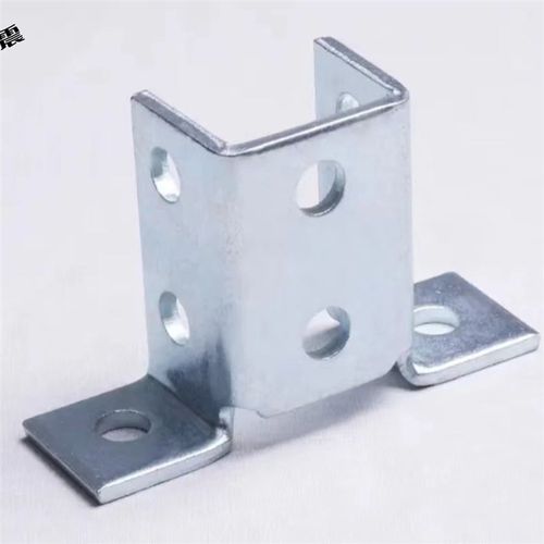 抗震支架C型钢开口连接件免焊镀锌底座焊接加厚型立柱支架底座4*4