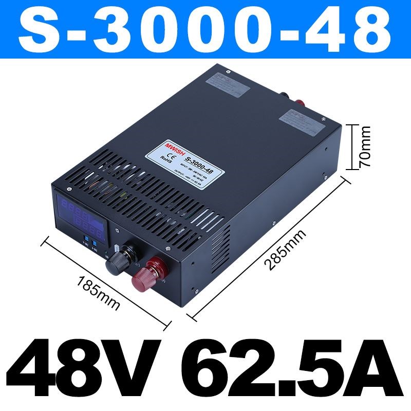 明纬S-2000/3000W-12V24V36V48V大功率交流220转直流可调开关电源