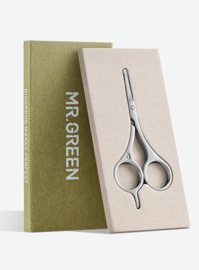 Mr.green德国格林先生鼻毛剪圆头女修鼻孔胡须胡子男士专用小剪刀