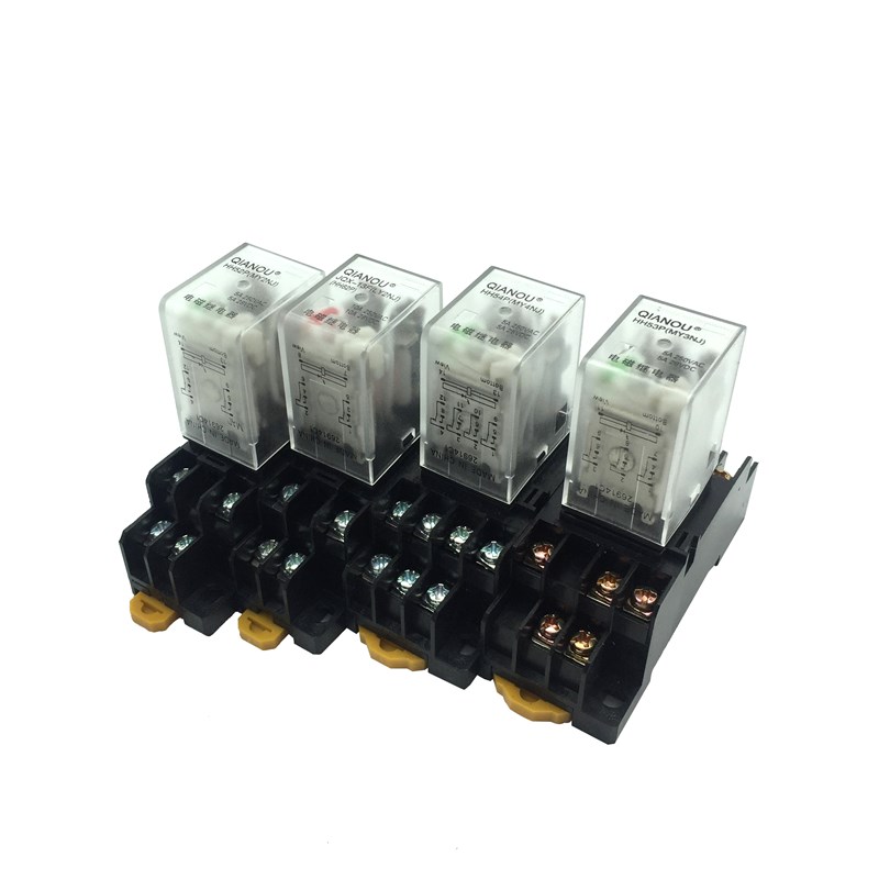 HH54P小型中间电磁继电器HH52P HH53P JQX-13F 220V交流 24V直流