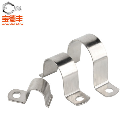 304不锈钢卡箍加厚单边管卡骑马卡马鞍卡U型卡子水管固定夹卡扣