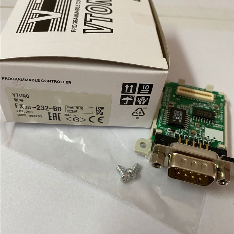 三凌PLC通讯扩展板 FX3U-232-BD   FX3U系列RS232扩展卡  串口9针