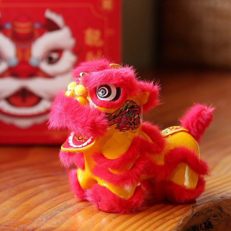 非遗民俗风手工艺品醒狮礼盒中国风复古风广东南师舞狮子汽车摆件图片