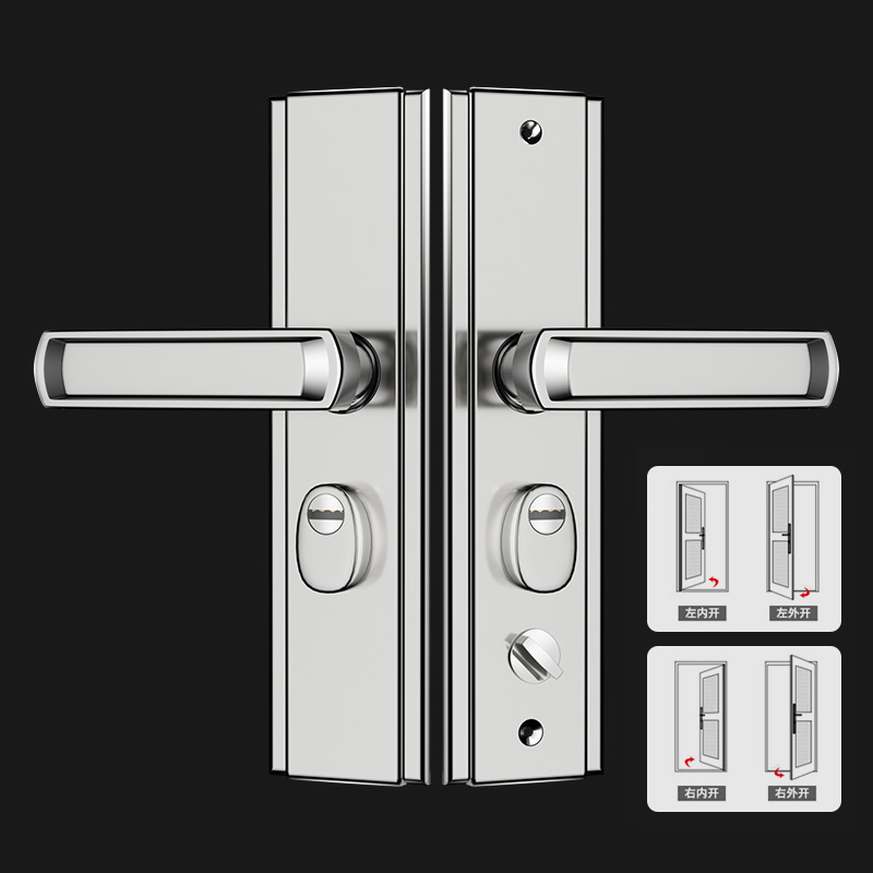防盗门门锁家用通用型门把t手上提反锁大门锁具套装室内铁门房门