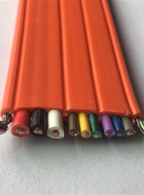 TVVB3*6.0mm2+6*1.5mm2+2G橙色钢丝扁平电缆线,天车扁线行车扁线