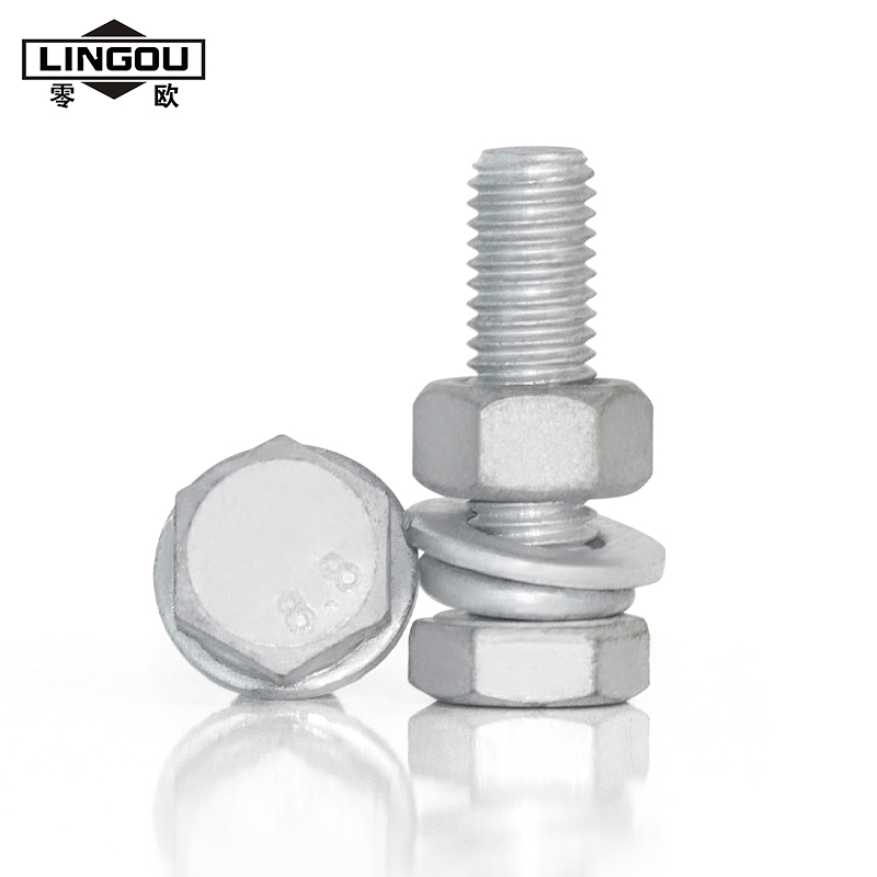 8.8级热镀锌螺栓高强度外六角热浸锌螺丝螺母套装大全8M10M12M14