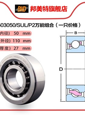 瑞典BMD进口滚珠丝杠轴承7603050 760310TN/P4/P2/尺寸:50*110*27