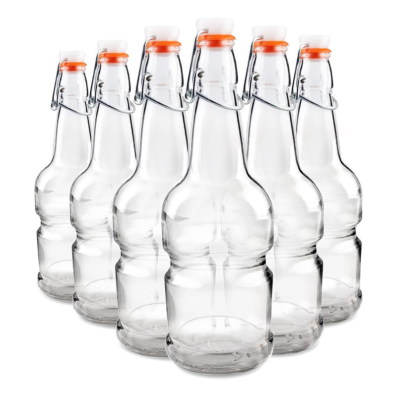 原19美刀!好有格调!出口秋千盖玻璃瓶自酿果汁饮料密封瓶子6只