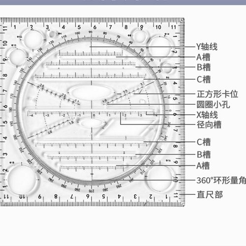 包邮多功能尺子快速绘图尺几何尺手抄报画图模板平行椭圆函数尺子