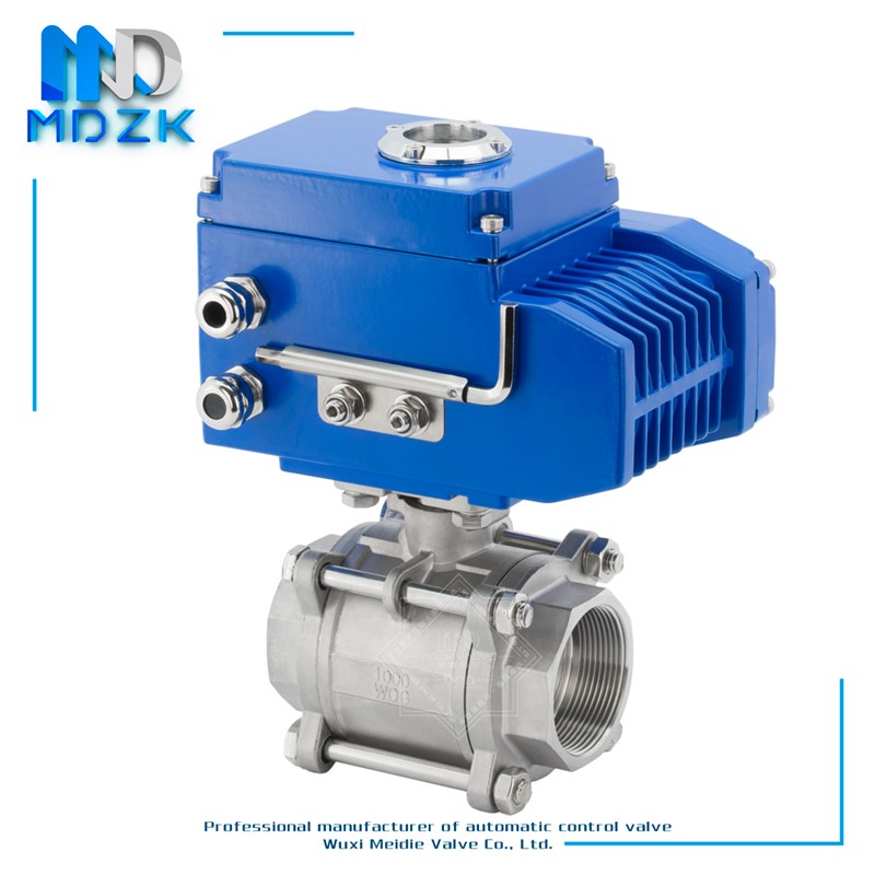 Q911F-16P电动球阀 电动不锈钢丝口扣球阀 电动三片式球阀