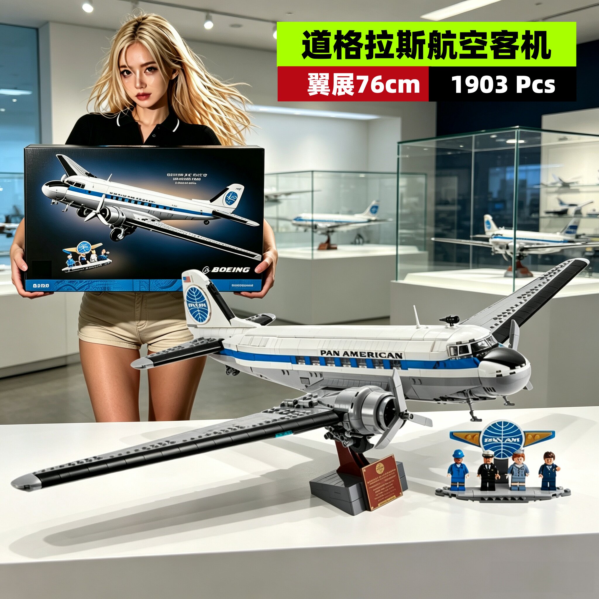 道格拉斯DC-3航空客机拼装积木图片