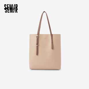 森马包包托特包女2024新款 单肩包复古撞色手提包大容量通勤女包潮