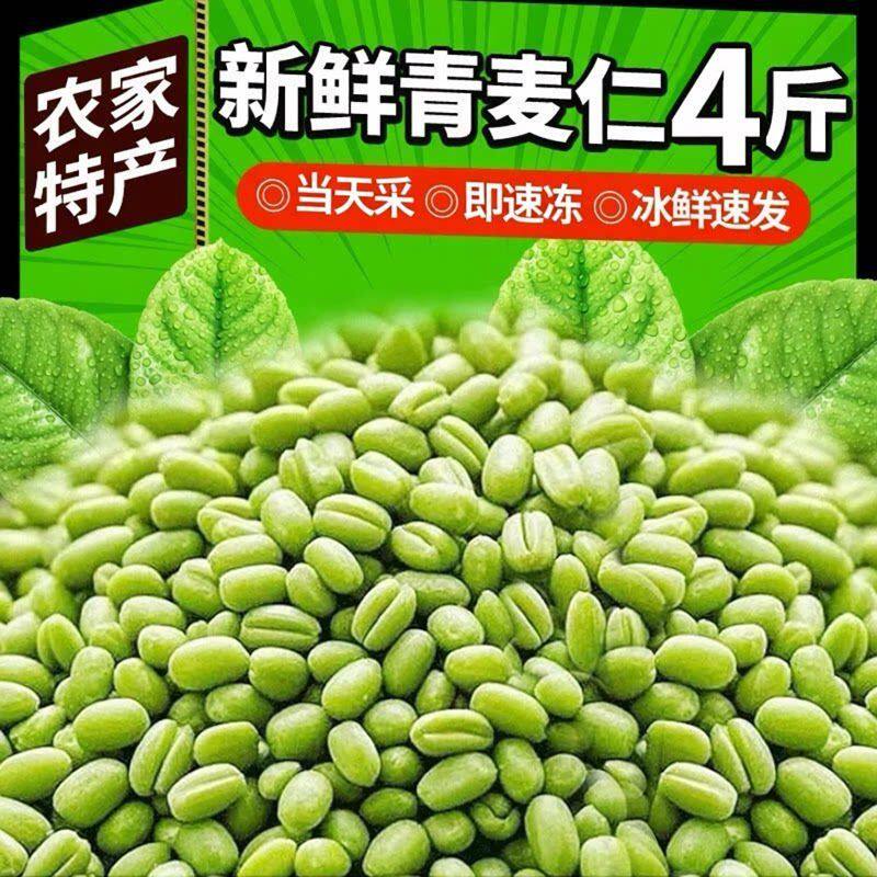 头茬河南农家新鲜速冻麦仁煮粥小麦粒去皮青麦仁青麦子