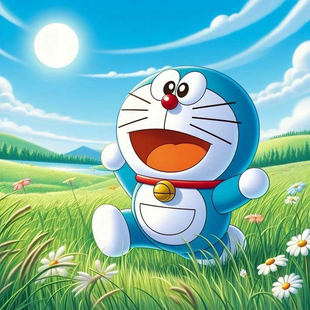哆啦a梦愉快的周末可爱自粘贴纸画室内卧室家居餐厅防水装饰墙纸