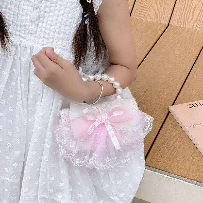 女童新款儿童包包小女孩可爱珍珠手提包时尚女孩洋气小公主斜挎包