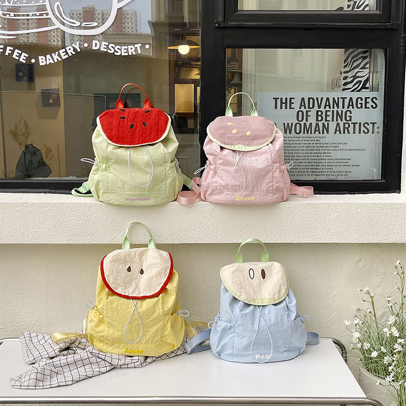 夏天多巴胺可爱撞色小型双肩包女2025新款时尚逛街出游旅行小背包