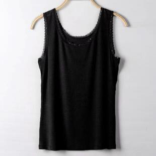 螺纹吊带背心女莫代尔棉蕾丝花边内搭外穿遮肚子显瘦打底衫 上衣女