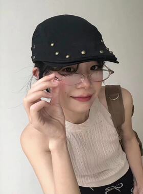 【散装素质SZ】日系复古铆钉前进帽子女y2k辣妹贝雷帽鸭舌帽