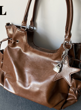 【DL 078】星星抽绳束口包单肩斜挎腋下包小众设计感学院风