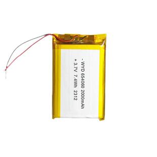 伟粤达654060聚合物锂电池2000mAh 3.7V遥控飞行器美容仪电池