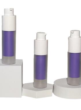 现货15ml30ml50ml旋转双层真空瓶紫色V34牙膏瓶 化妆品乳液分装瓶