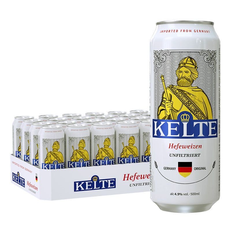 德国原装进口原浆精酿凯尔特人小麦白啤酒500ml*24听整箱特价包邮