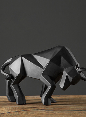 北欧树脂工艺品家居客厅办公室展柜斗牛摆件乔迁送礼佳品供应