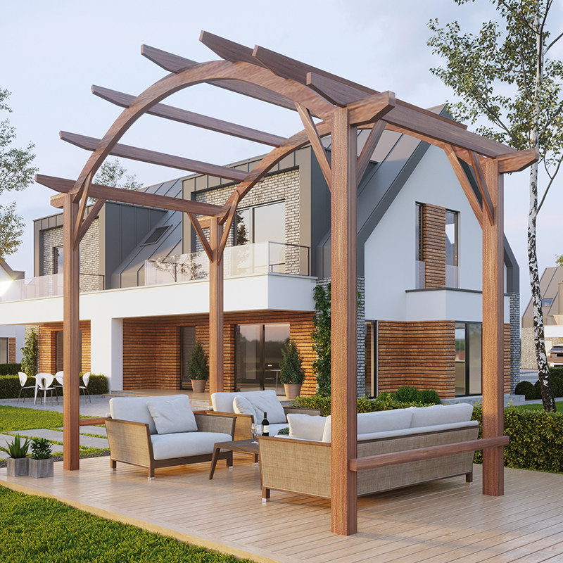 葡萄架庭院防腐木户外组装爬藤架子室外露台网格秋千花架院子拱门