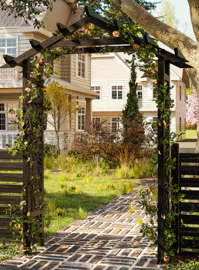 露台花园防腐木花架户外庭院鲜花拱门架子室外阳台装饰葡萄爬藤架
