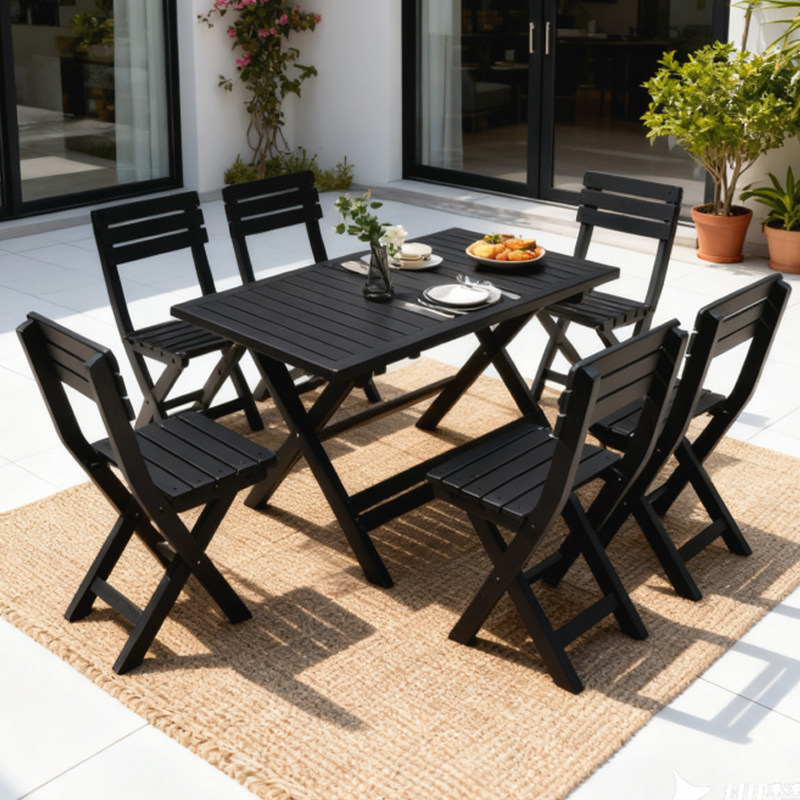 室外庭院休闲防腐木桌椅户外别墅茶几阳台花园防水防晒喝茶折叠桌