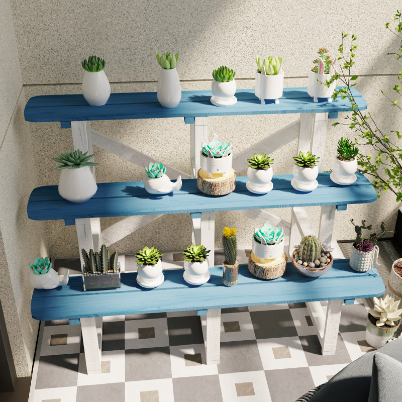 网红防腐木阶梯式花架客厅阳台实木多层白色多肉置物架子花园布置,鲜花速递/花卉仿真/绿植园艺,花架,淘宝优惠券,粉丝福利购,淘宝优惠卷