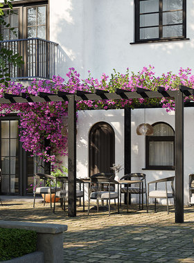 户外庭院子防腐木葡萄架木质凉亭农村小院长廊亭子别墅花园遮阳棚