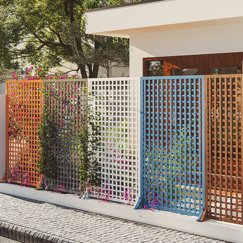 防腐木栅栏网格实木质隔断栏户外屏风墙面装饰庭院落地室外篱笆墙
