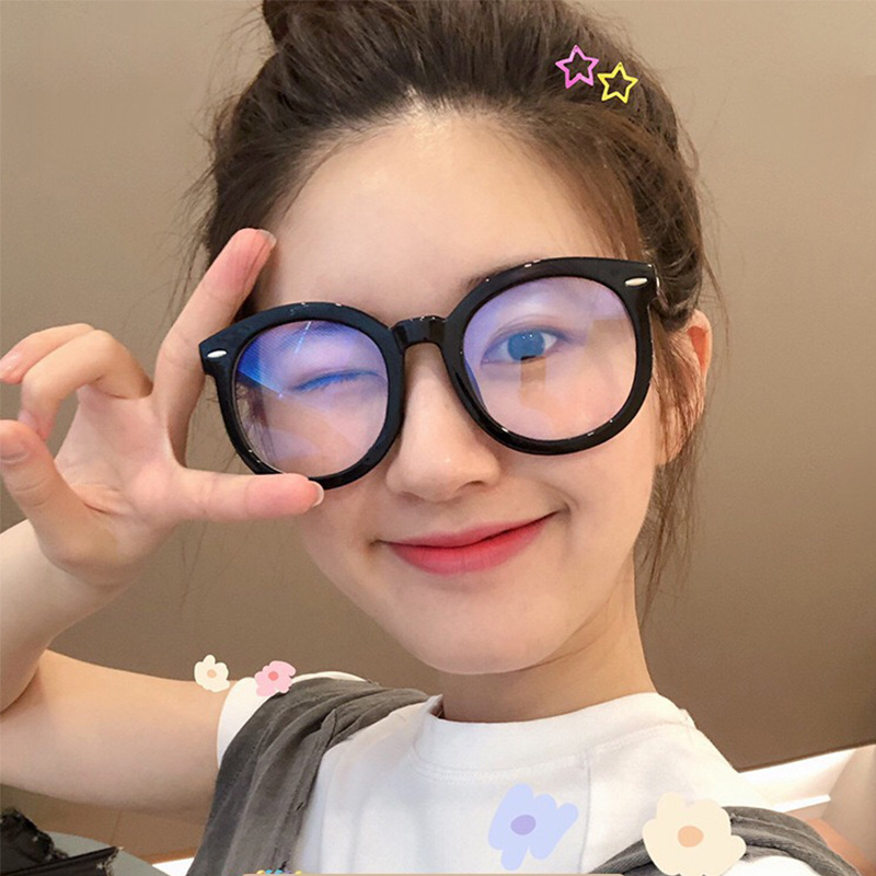 无镜片装饰眼镜女无度数高级感显脸小素颜神器大框眼眶镜架韩版