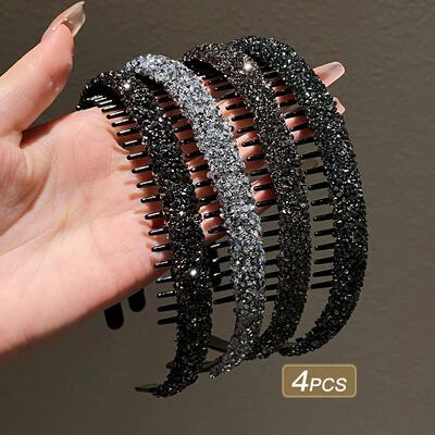 1/4 Girls Hair Accessories Black Toothed Hair Clips for Brok