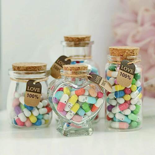 50/100pcs Message Capsule In Bottle Transparent Letter Love