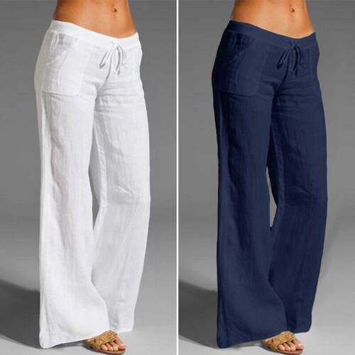 Plus size Lady White Pants For Women Trousers Summer Cotton