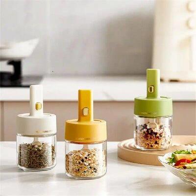 Seasoning Box Telescopic Seasoning Jar Spoon Lid Sealed
