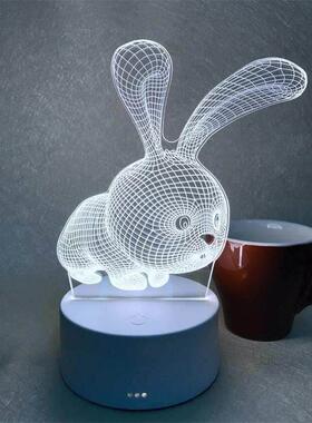 mini bedroom 3d lamp plug baby bedside lamp led night light