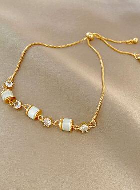 Stainless Steel Layered Golden Pendant Bracelet For Women Re